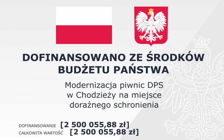Modernizacja piwnic DPS w Chodzieży na miejsce doraźnego schronienia