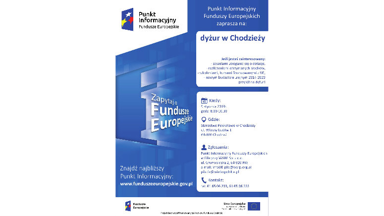 Fundusze Europejskie - Dyżur w Chodzieży
