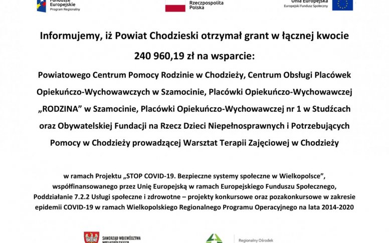 „STOP COVID-19. Bezpieczne systemy społeczne w Wielkopolsce”